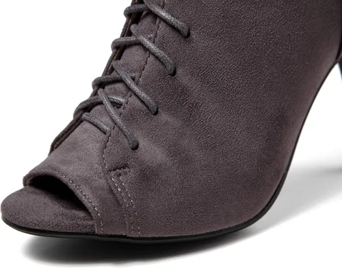 Miniatura 5 de GATUXUS Botas de tacón alto con cordones y puntera abierta para mujer, botines de tacón alto