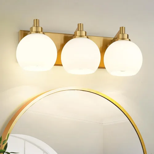 Miniatura 25 de Accesorios de iluminación de baño, luz de tocador mate negra de 2 luces, apliques de pared modernos con pantalla de globo de vidrio transparente