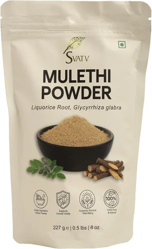 Miniatura 2 de Polvo de regaliz Glycyrrhiza puro Mulethi Yashtimadhu - Tamaño - 8.01 oz de media libra