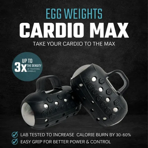 Egg Weights Cardio Max 3.0 lbs. Juego de mancuernas de acero inoxidable con bucle antideslizante de silicona para dedos para entrenamiento, fitness,