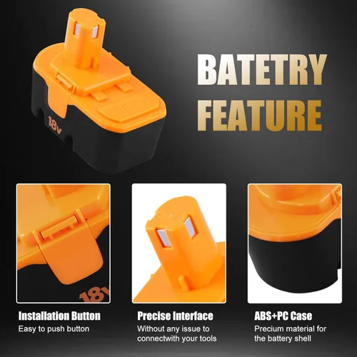 Miniatura 5 de [Actualizado a 3.6Ah] Paquete de 2 repuestos P100 para baterías Ryobi de 18 V compatibles con batería Ryobi de 18 V de repuesto para herramientas