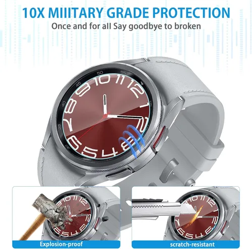 Miniatura 6 de Suoman 4-Pack para Samsung Galaxy Watch 6 Classic 43mm Protector de pantalla, [Antiarañazos] 2.5D 9H Película protectora de vidrio templado