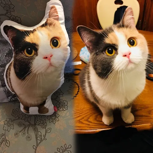 Miniatura 5 de Almohadas personalizadas con forma de mascota, almohada divertida personalizada con mascota/foto/personas, impresión fotográfica 3D doble cara