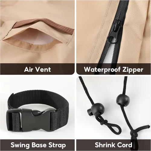 Miniatura 3 de Fundas para Columpios de Exterior para Columpio de Patio de 2 Asientos, 65" L x 50" P x 66" A, Funda para Columpio de 2 Asientos Impermeable, Funda