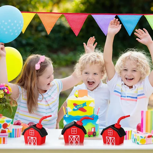 Miniatura 6 de Tanlade 12 tazas de granja con tapas y pajitas, tazas de juguete de granja de 10 onzas para fiesta de cumpleaños de granja, fiesta de animales