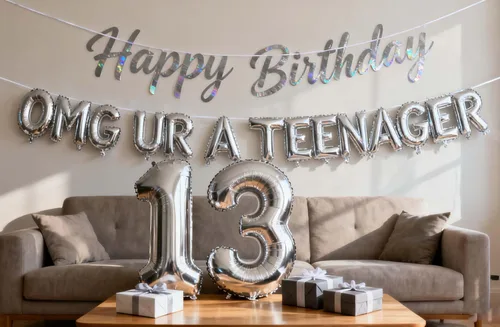 Miniatura 7 de Cartel de fondo oficial de 13 cumpleaños, cartel oficial de fiesta de cumpleaños de 13 años, fondo de fotografía de feliz cumpleaños de 13 años