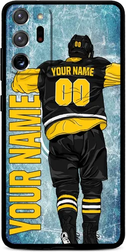 Miniatura 9 de Funda personalizada de bricolaje con nombre y número de hockey sobre hielo para Samsung Galaxy Note 20/20 Ultra 10 Pro Note 9 8, silicona líquida