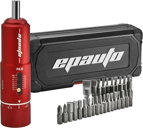 EPAuto Llave de Torque Manual Destornillador para Armas de Fuego | Cambios de Bicicleta, 10-80 in/Lbs - 28 Piezas, Rojo