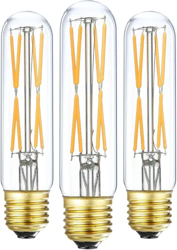 Miniatura 10 de XININSUN Bombillas LED esmeriladas T10, color blanco cálido 2700 K, bombillas LED Edison tubulares regulables de 6 W, equivalente a 60 vatios, 600