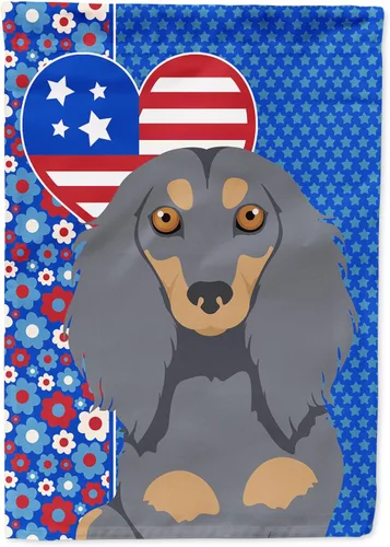 Miniatura 345 de Caroline's Treasures WDK5119GF - Bandera de jardín americana de Airedale Terrier de Estados Unidos, color negro y tostado, bandera decorativa