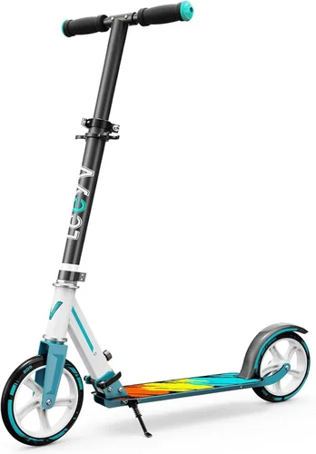 Miniatura 8 de Scooter para niños de 6 a 12 años y adultos Altura ajustable, plegable, marco de aluminio ligero Soporta hasta 220 libras Paseo suave