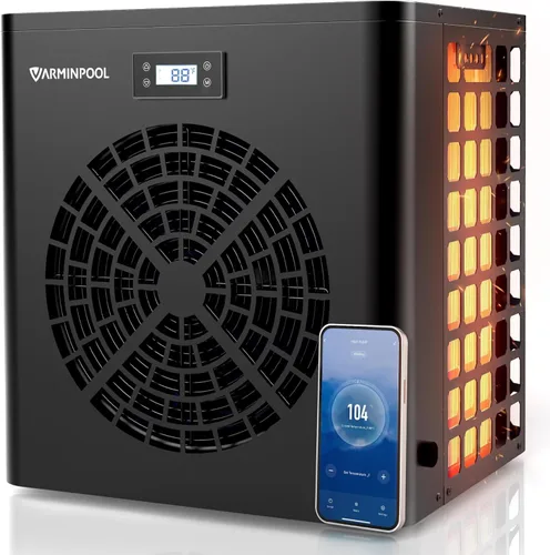 Bomba de calor de 16000 BTU para piscina sobre el nivel del suelo de hasta 5400 galones, calentador de piscina con inversor inteligente y control