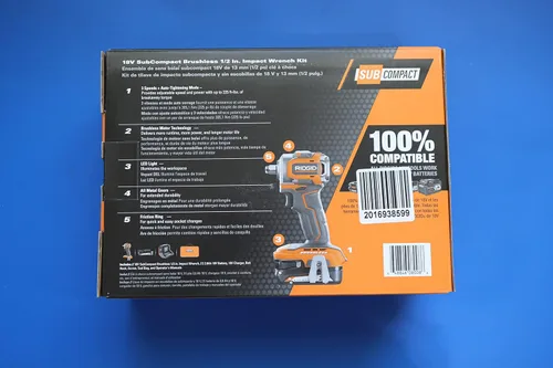 Miniatura 5 de RIDGID Kit de llave de impacto inalámbrica SUBCOMPACT de 1/2 pulgada sin escobillas, 18 V con batería de 2.0 AH, 18