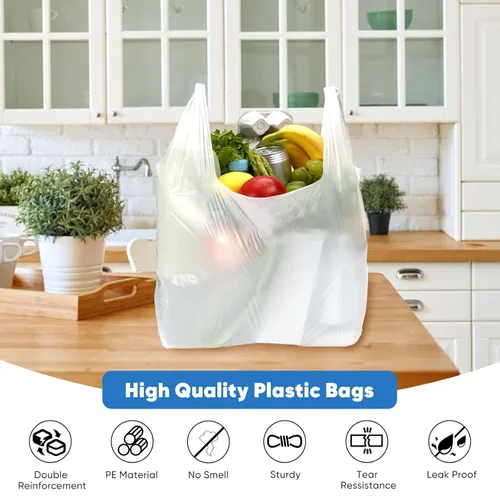 Miniatura 4 de Bolsas de plástico LimonLaviu - paquete de 300 (espesor de 25 micras) (11.5' x 6.5' x 21') con asas - Bolsas al por mayor para pequeñas empresas