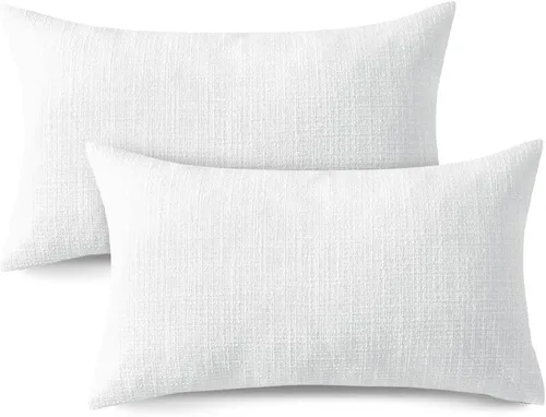 Miniatura 9 de OTOSTAR Fundas de almohada de lino de 12 x 20 pulgadas, juego de 2 fundas de almohada decorativas cuadradas, fundas de cojín para decoración