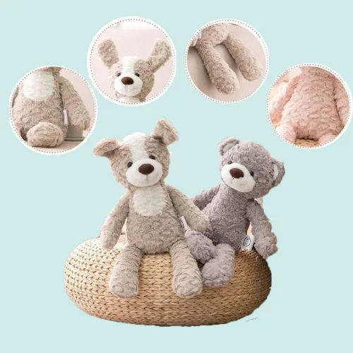 Miniatura 6 de GUDVES Juguete de peluche de animal del bosque, peluche suave de 15 pulgadas, conejo, oso, perro, unicornio, elefante, juguete de peluche