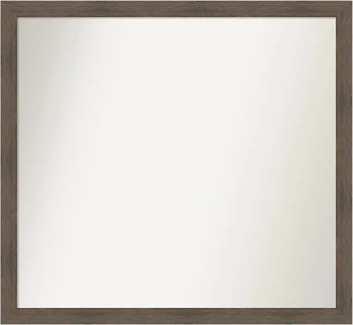 Miniatura 312 de Amanti Art Espejo de pared personalizado no biselado (24 x 27 pulgadas), marco estrecho de nogal chipre - varios tamaños personalizados - Espejo