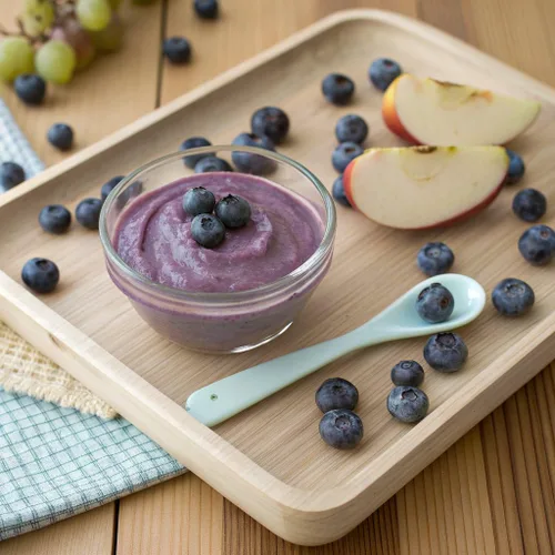 Miniatura 4 de Gerber Alimento para bebés etapa 2, tarro orgánico de arándanos salvajes de manzana, puré de frutas, vitamina C, sin OMG, fruta de alimentos