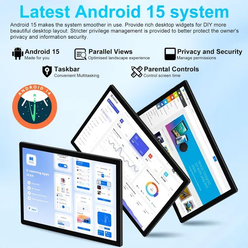Miniatura 4 de Tablet 2026, tabletas Android 15 de 10 pulgadas 22GB+128GB+1TB Expand, tableta electrónica 2 en 1 Octa-Core con funda de teclado y mouse, batería