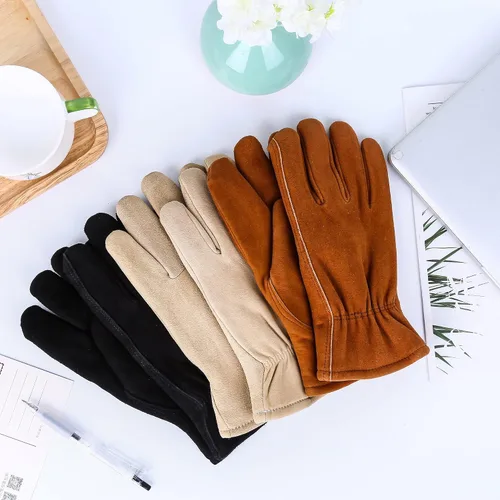 Miniatura 4 de SKYDEER 3M Thinsulate - Guantes térmicos de trabajo de invierno con piel de ciervo genuina resistente al viento (unisex)