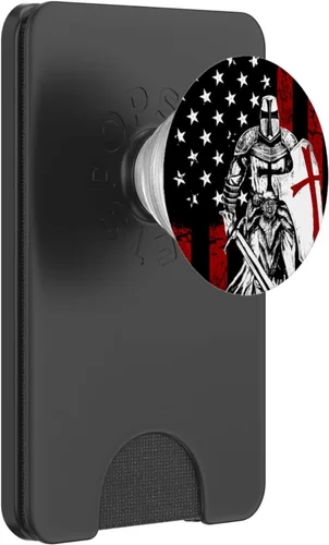 Miniatura 8 de Knight Templario Bandera Americana PopSockets Swappable PopGrip