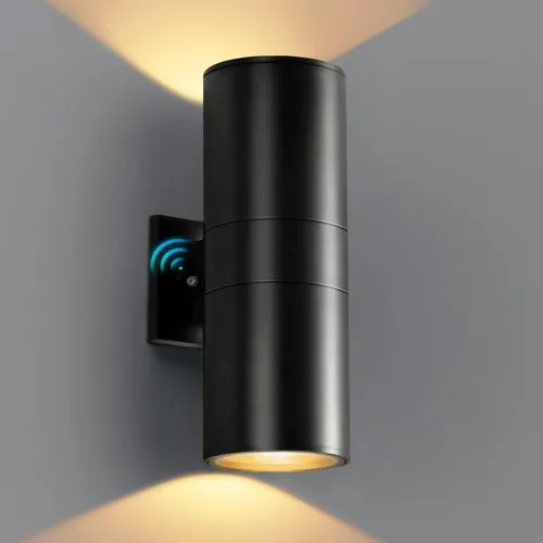 KIZON Luces Modernas de Pared para Exteriores con Sensor de Anochecer a Amanecer, Lámpara Cilíndrica para Exteriores de Montaje en Pared con Acabado
