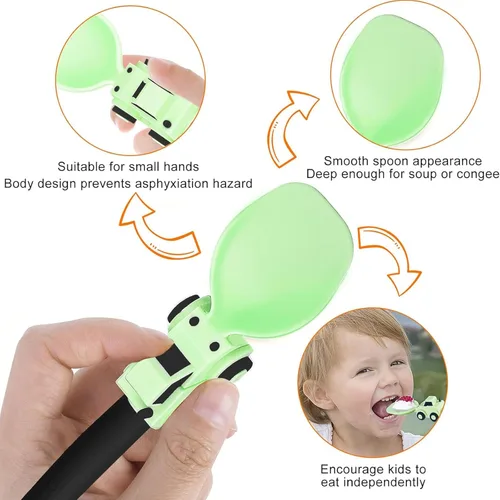 Miniatura 3 de Deinyi Utensilios de Construcción para Niños Pequeños - Tenedores y Cucharas para Niños Pequeños - Utensilios de Camiones de Construcción para Niños