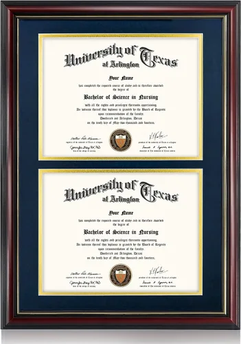 Miniatura 31 de GraduationMall Marco de diploma de certificado de 8.5 x 11, madera maciza y vidrio templado, acabado negro con ribete dorado