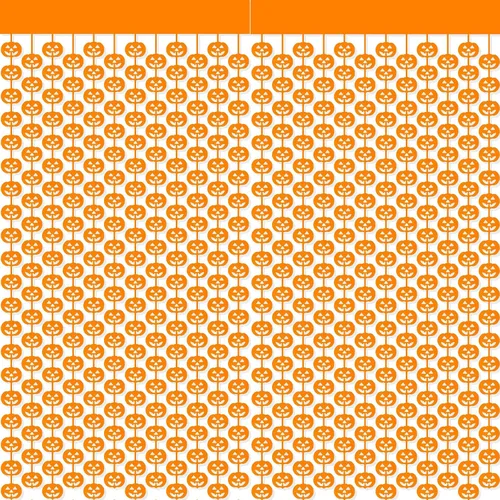 Paquete de 2 cortinas de flecos metálicos de Halloween de 3.2 x 6.6 pies, cortinas de oropel en forma de calabaza naranja, accesorios para fotos,