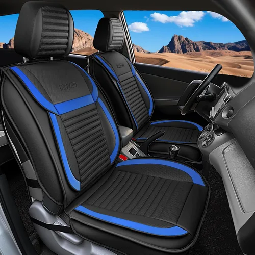Miniatura 16 de LINGVIDO Fundas de asiento de automóvil, transpirables e impermeables, de piel sintética para autos, SUV, camiones, sedán, funda de asiento