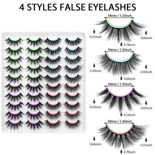 Miniatura 5 de DYSILK - 20 pares de pestañas postizas 6D de imitación de visón, impresionantes, largas, hechas a mano, aspecto natural, reutilizables, gruesas