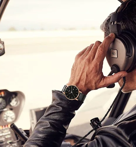 Miniatura 6 de BUREI - Reloj de pulsera analógico para hombre con fecha, extensible de malla de acero inoxidable
