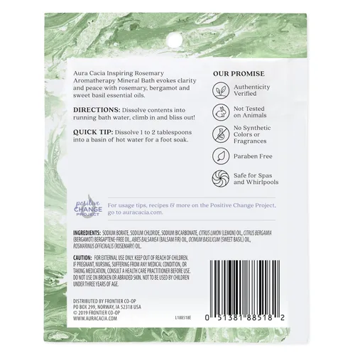 Miniatura 2 de Aura Cacia Baño mineral de aromaterapia, romero inspirador, paquete de 2.5 onzas (paquete de 3)