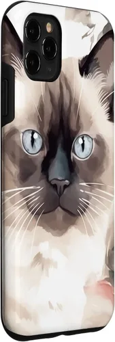 Miniatura 3 de Funda para iPhone 11 Pro Max Ragdoll Cat Roses Flower Watercolor Ragdoll Lover
