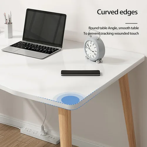 Miniatura 6 de Escritorio de computadora de 27 pulgadas, diseño ergonómico moderno, escritorio de oficina, mesa de computadora, placa gruesa, escritorio