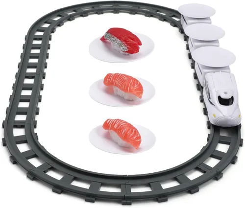 Juguetes de tren de sushi – Día del Niño Giratorio Sushi Bar Tren Va Alrededor del Tren Juguetes Japoneses Platos de Sashimi Bandeja de Sushi