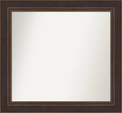 Miniatura 272 de Amanti Art Espejo de baño de bronce para sobre el fregadero, 24 x 24 pulgadas, espejo cuadrado de bronce Lara para tocador, marco de madera