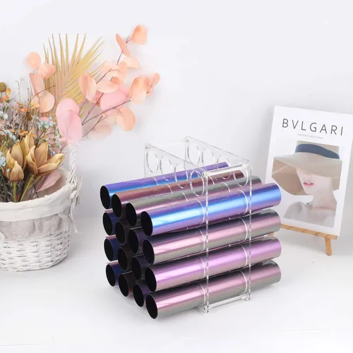Miniatura 3 de Almacenamiento de rollos de vinilo de 20 agujeros para sala de manualidades, soporte de rollo de vinilo para hasta 20 rollos de vinilo