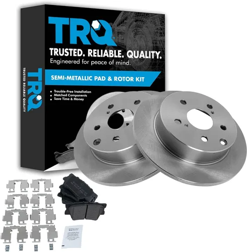 Miniatura 162 de TRQ Juego de pastillas de freno semimetálicas traseras y rotores compatibles con Chevrolet Trailblazer 02-06 Trailblazer EXT 04-06 SSR 02-07 GMC