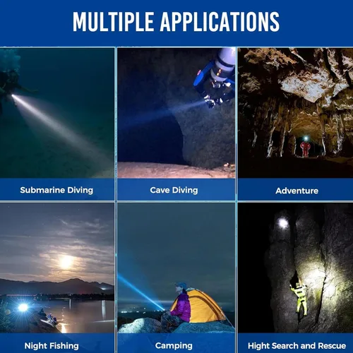 Miniatura 6 de ORCATORCH D550 Luz de buceo 1000 lúmenes linterna de buceo 3 modos IP68 impermeable luces subacuáticas buceo nocturno antorcha submarina con soporte