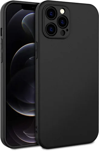 EasyAcc Funda delgada para iPhone 12 Pro Max, 6.7 pulgadas 2020 delgada negro mate TPU Phone 12 Pro Max, carcasa protectora de cuerpo completo,