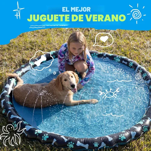Miniatura 8 de SplashEZ Almohadilla de Salpicaduras Antideslizante para Niños y Perros, 69'' Almohadilla de Salpicaduras Extra Grande con Rociador para Niños