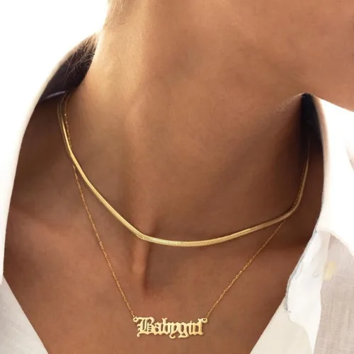 Miniatura 2 de Aretes de aro de bambú para mujer, de acero inoxidable, estilo de letra inglesa, estilo de los años 8090, accesorio para disfraz, conjunto de joyas
