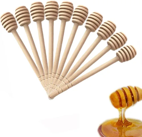 50 palos de madera para miel, para recoger, dispensar y rociar mermelada, portátiles, para bodas y fiestas (15.24 cm)