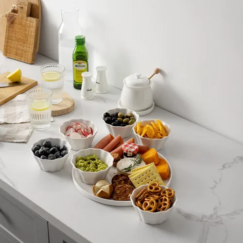 Miniatura 7 de DOWAN Ramekins - Juego de 6 recipientes aptos para horno, 8 onzas, moldes de porcelana Creme Brulee para hornear, tazas de natillas