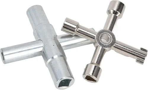 Miniatura 9 de Llave Sillcock de 4 vías para esposas, llave de agua portátil de triángulo cruzado para grifo, medidor de gas, grifos de válvula, apertura