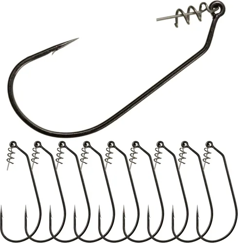 Miniatura 6 de Reaction Tackle Swimbait - Ganchos para pesca de lubina, ganchos de pesca de plástico suave con pasador de resorte centrado para cebos de natación