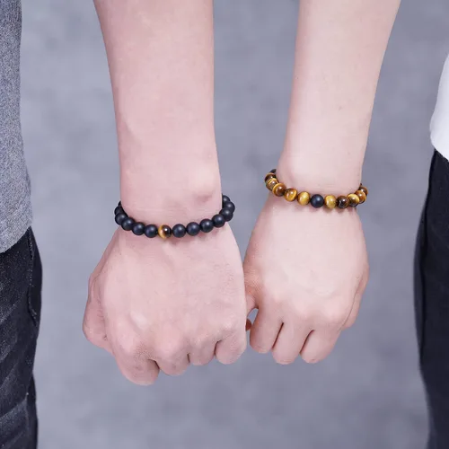 Miniatura 2 de COAI You Complete Me - Pulseras a juego con piedra de ónix, Piedra