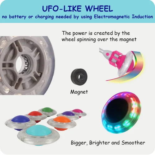 Miniatura 7 de Rocket Flashing LED Ankle Skip Fun Cool Jumping Gift for Ages 5 6 7 8 9 10+ Kids NO Battery Charging Needed Family Exercise Fitness Coordination