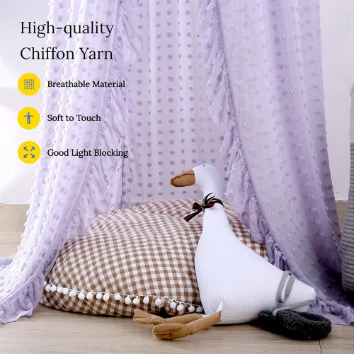Miniatura 3 de Toldo para cama infantil para niñas, toldo colgante de princesa beige para cuna, tienda de campaña para niños pequeños, red para cama de bebé, Morado